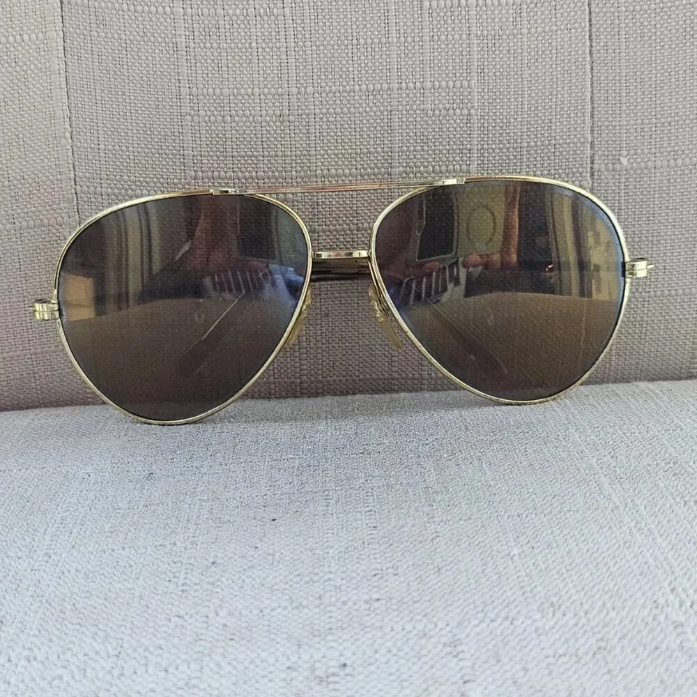 Vintage Sunglasses R.O.C Gold Tone Frame Aviator Eye Wear Men Sunglasses